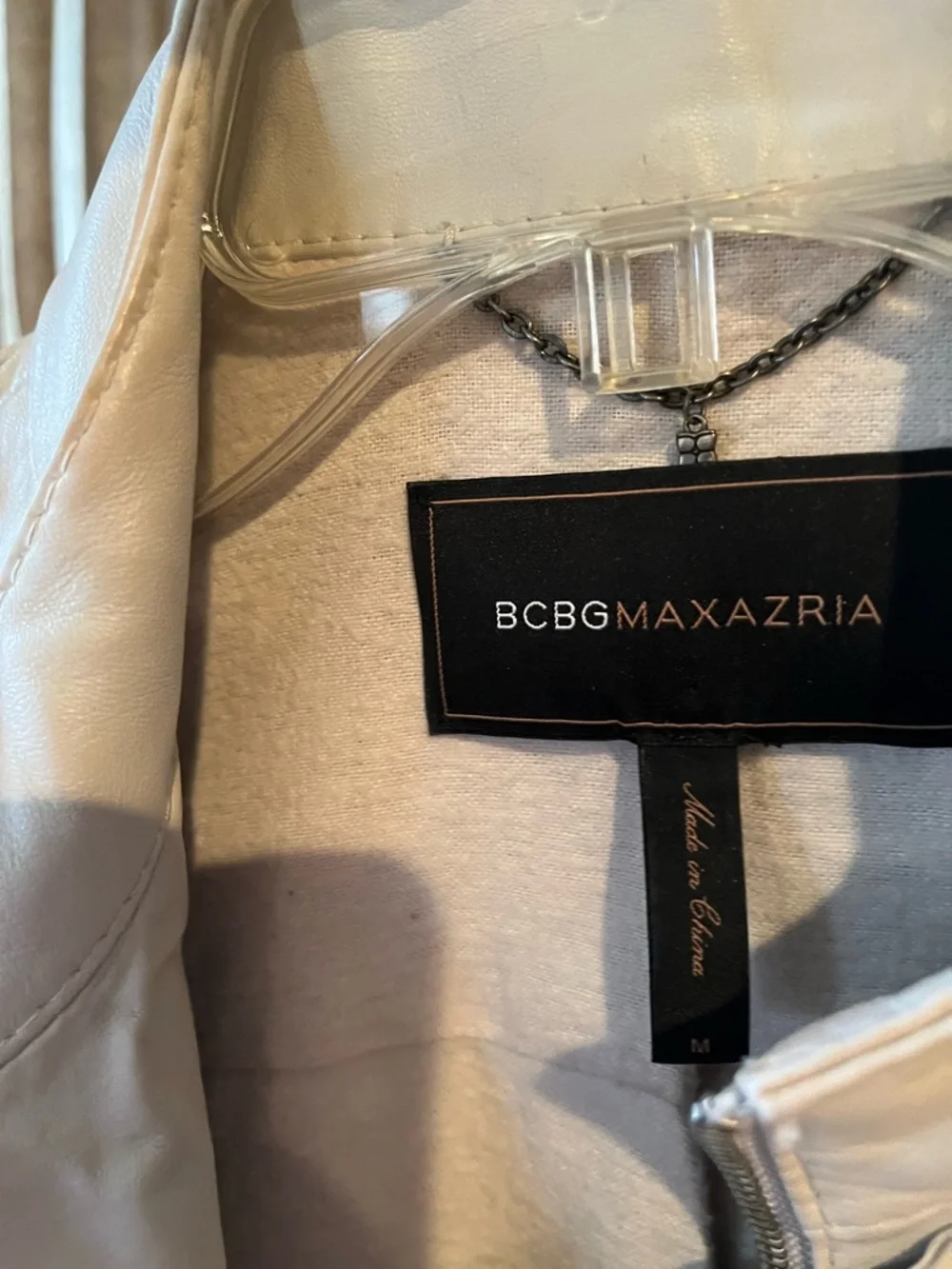 BCBGMaxAzria Cream Leather Jacket - Picture 2 of 5